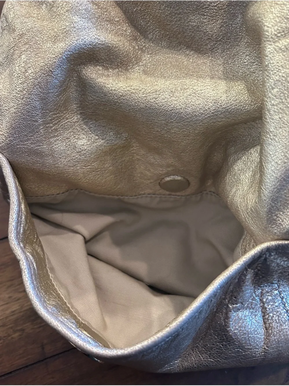 The Tory Burch Shimmer Gold Dean Hobo Bag MSRP 590.00